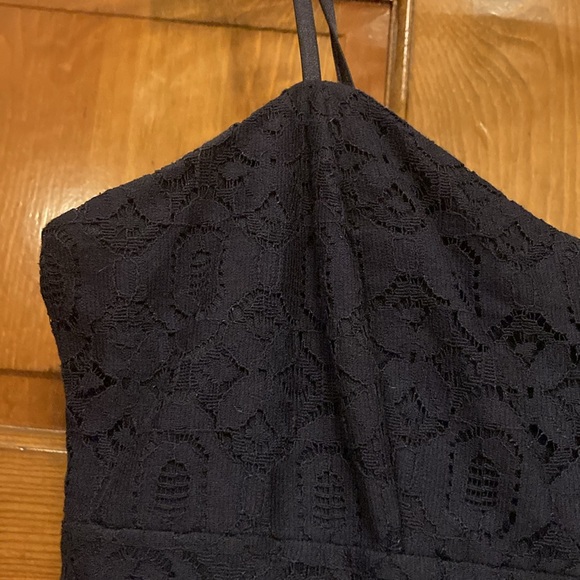 Size 3 Trixxi Navy Lace and Floral Spaghetti Strap Dress - Picture 4 of 16